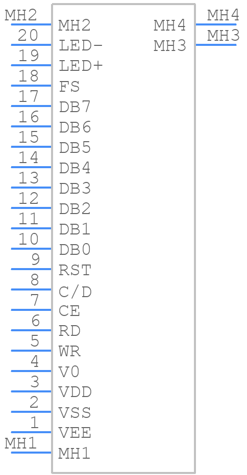 MC128064D6W-FPTLW-V2 - MIDAS - PCB symbol