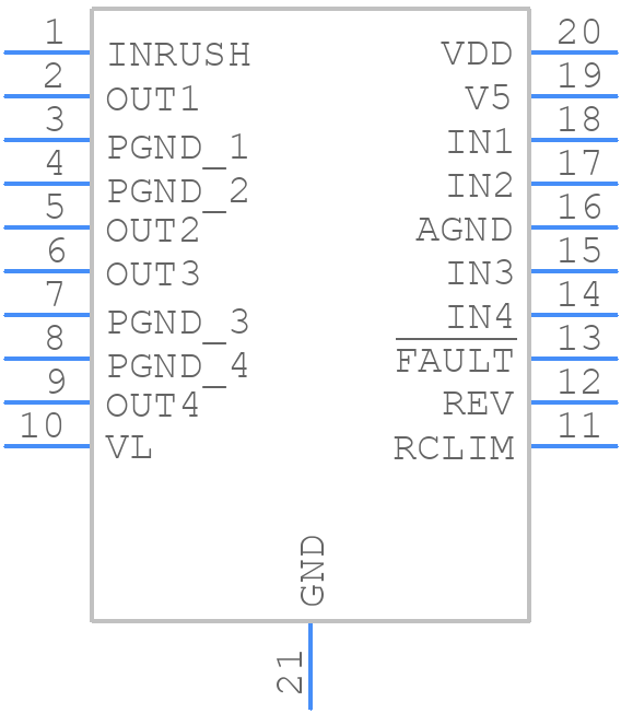 MAX14919AUP+T - Analog Devices - PCB symbol