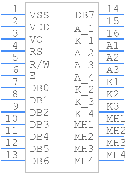 WH1602H - Winstar - PCB symbol