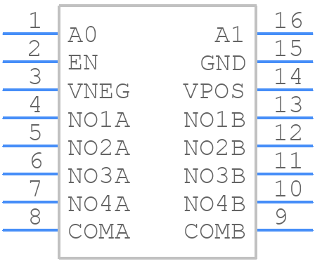DG1209EUE+ - Analog Devices - PCB symbol