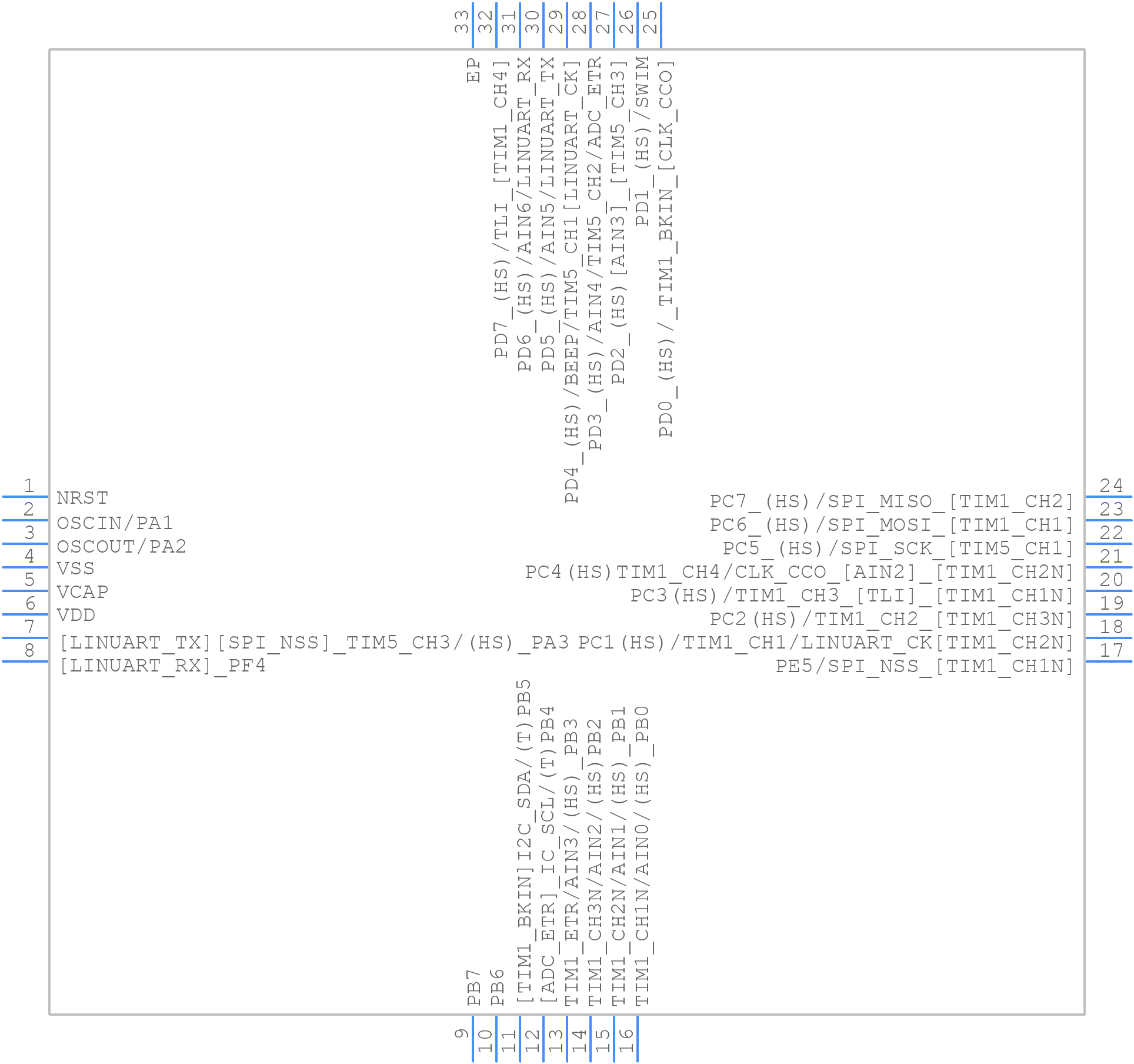 STM8AF6226UDX - STMicroelectronics - PCB symbol