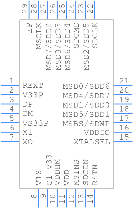 AU6465RB63-GCF-GR - Alcor - PCB symbol