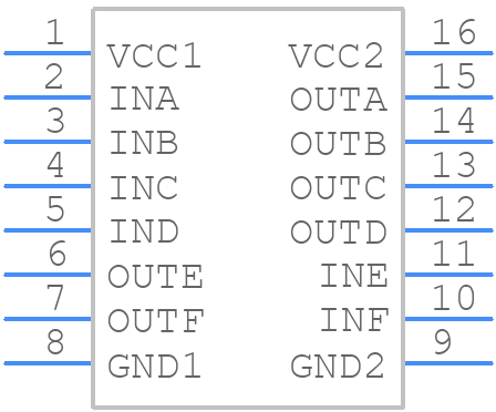 ISO7762DBQR - Texas Instruments - PCB symbol