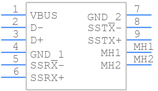 USB1135-15-9-L-B - GCT (GLOBAL CONNECTOR TECHNOLOGY) - PCB symbol