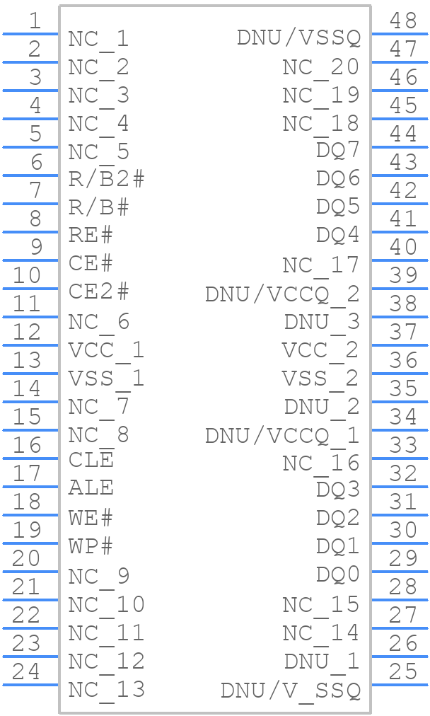 MT29F16G08ABACAWP-AAT:C - Micron - PCB symbol