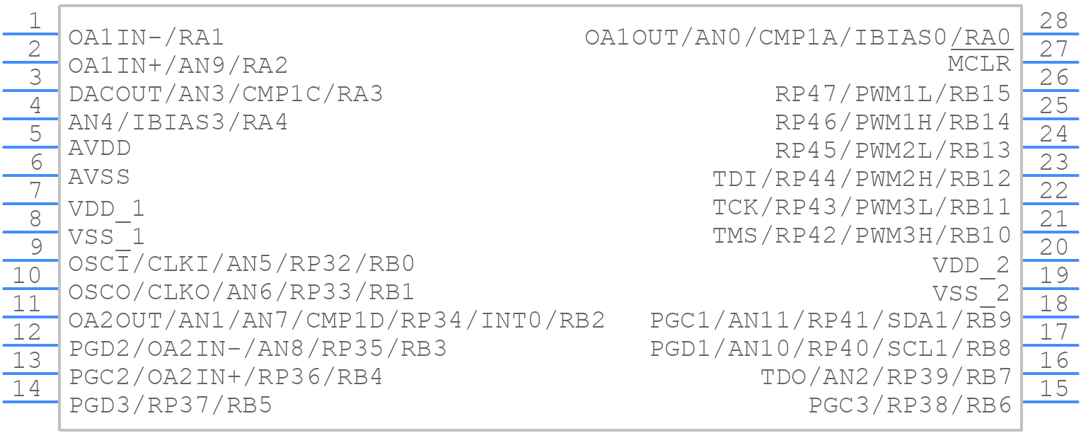 DSPIC33CK32MC102-E/SS - Microchip - PCB symbol