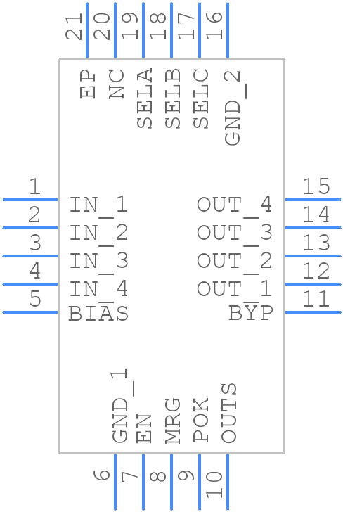 MAX38907ATP+ - Analog Devices - PCB symbol