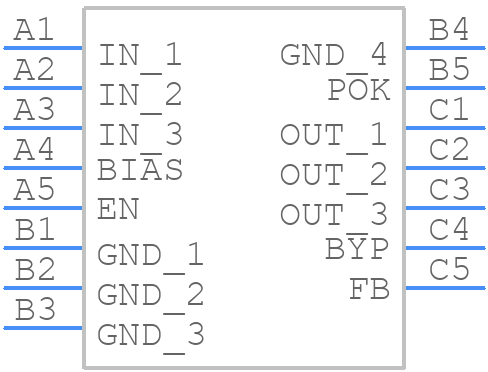 MAX38909ANL+ - Analog Devices - PCB symbol