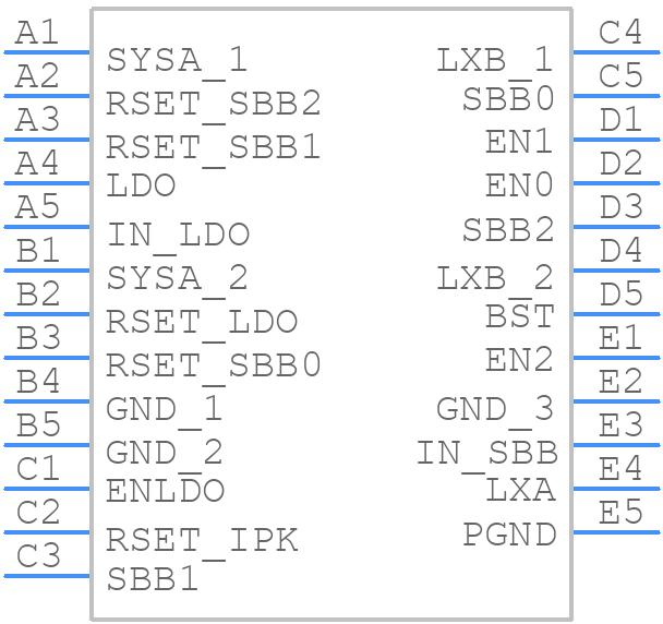 MAX77642ANA+T - Analog Devices - PCB symbol