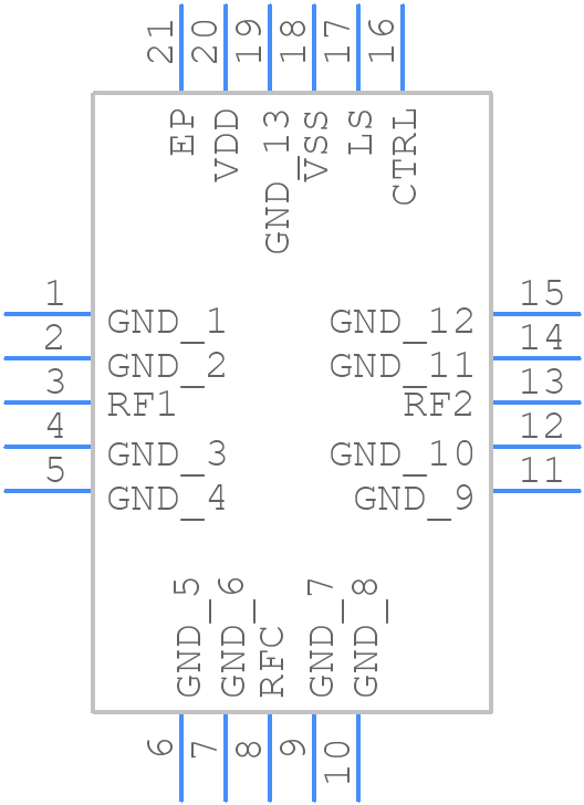 PE42551 - Peregrine Semiconductor - PCB symbol