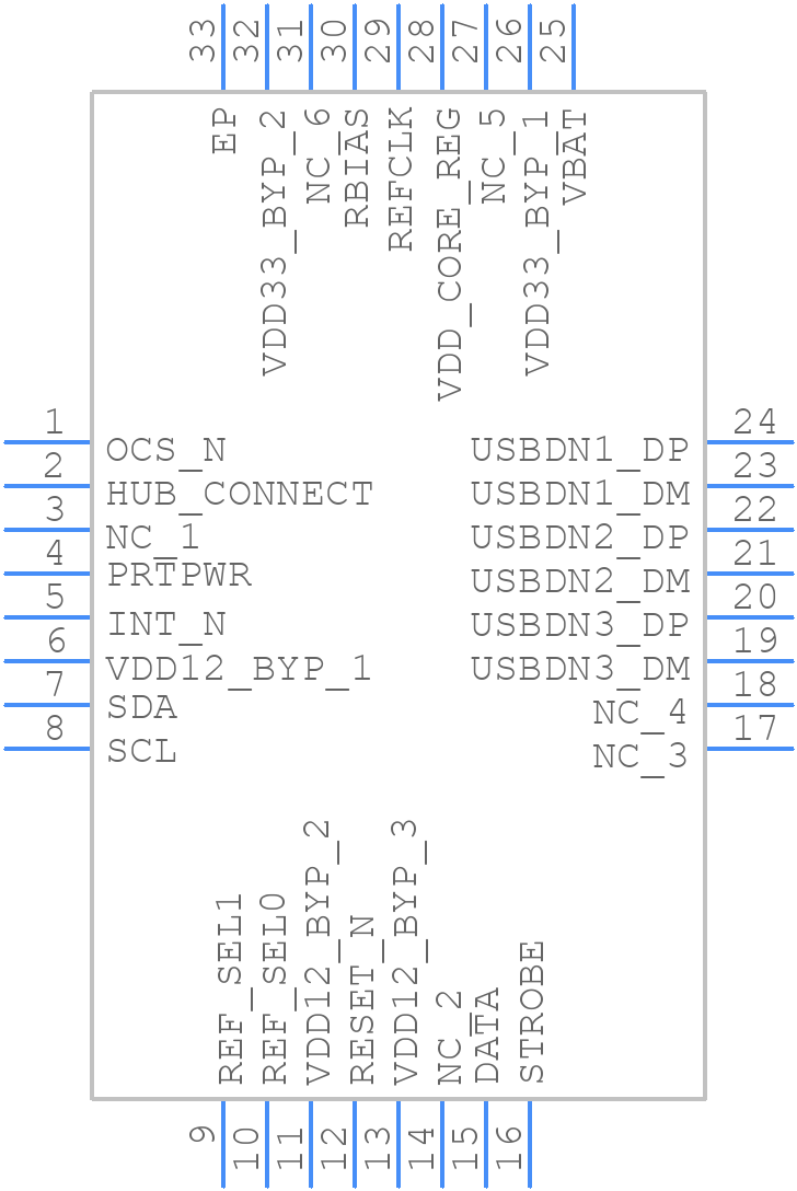 USB3503T-I/ML - Microchip - PCB symbol