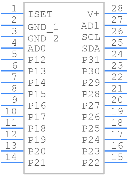 MAX7300AAI+T - Analog Devices - PCB symbol