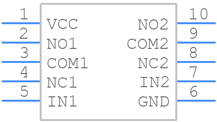 TS5A22362DGSRG4 - Texas Instruments - PCB symbol