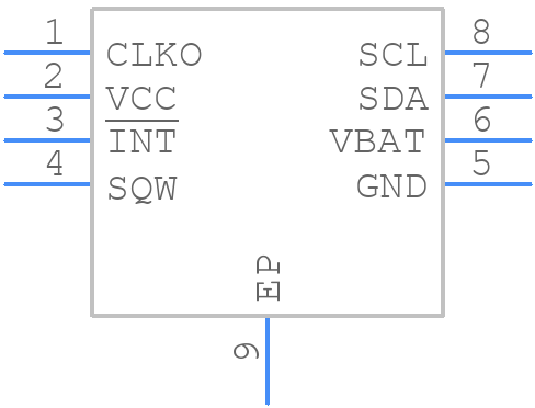 MAX31343ETAY+T - Analog Devices - PCB symbol