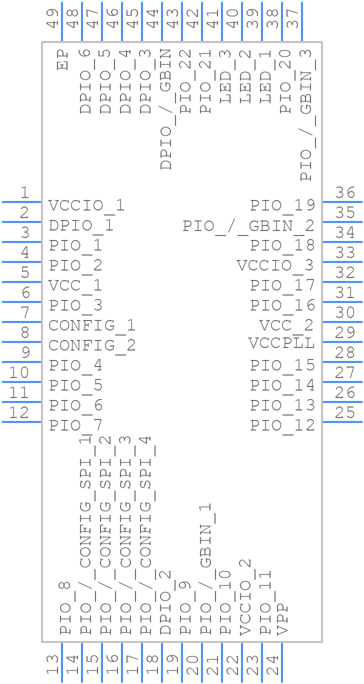 ICE5LP1K-SG48ITR - Lattice Semiconductor - PCB symbol