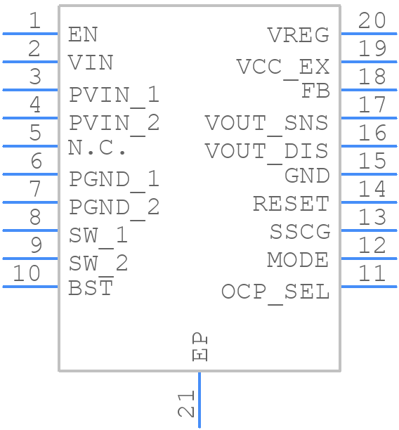 BD9P105EFV-CE2 - ROHM Semiconductor - PCB symbol