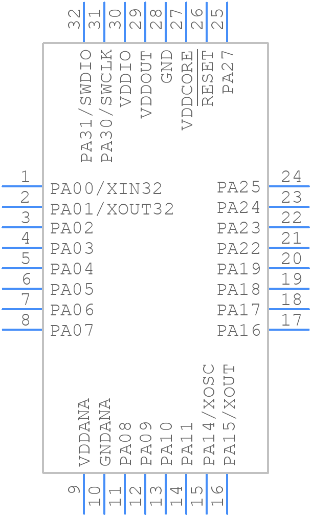 ATSAML11E16A-AU - Microchip - PCB symbol