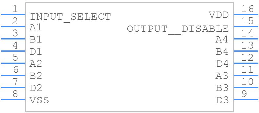 CD40257BF3A - Texas Instruments - PCB symbol