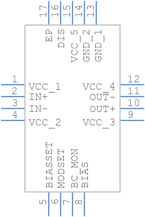 MAX3736ETE+T - Analog Devices - PCB symbol