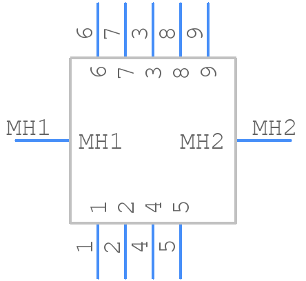 MWDM2L-9PCBRP-.080 - Glenair - PCB symbol