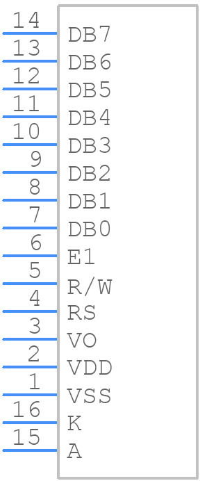 SD1602H - Sunlike Display - PCB symbol