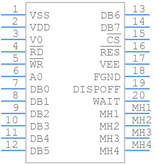 LCD-320H240CX-RTC - Vishay - PCB symbol