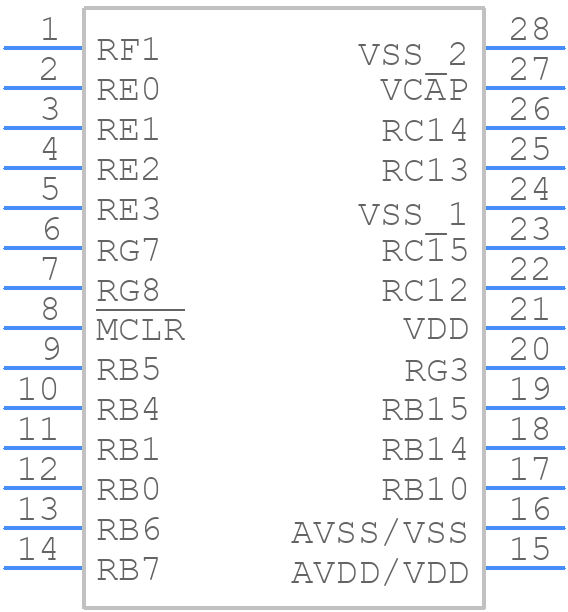PIC24FJ64GL302-E/SS - Microchip - PCB symbol