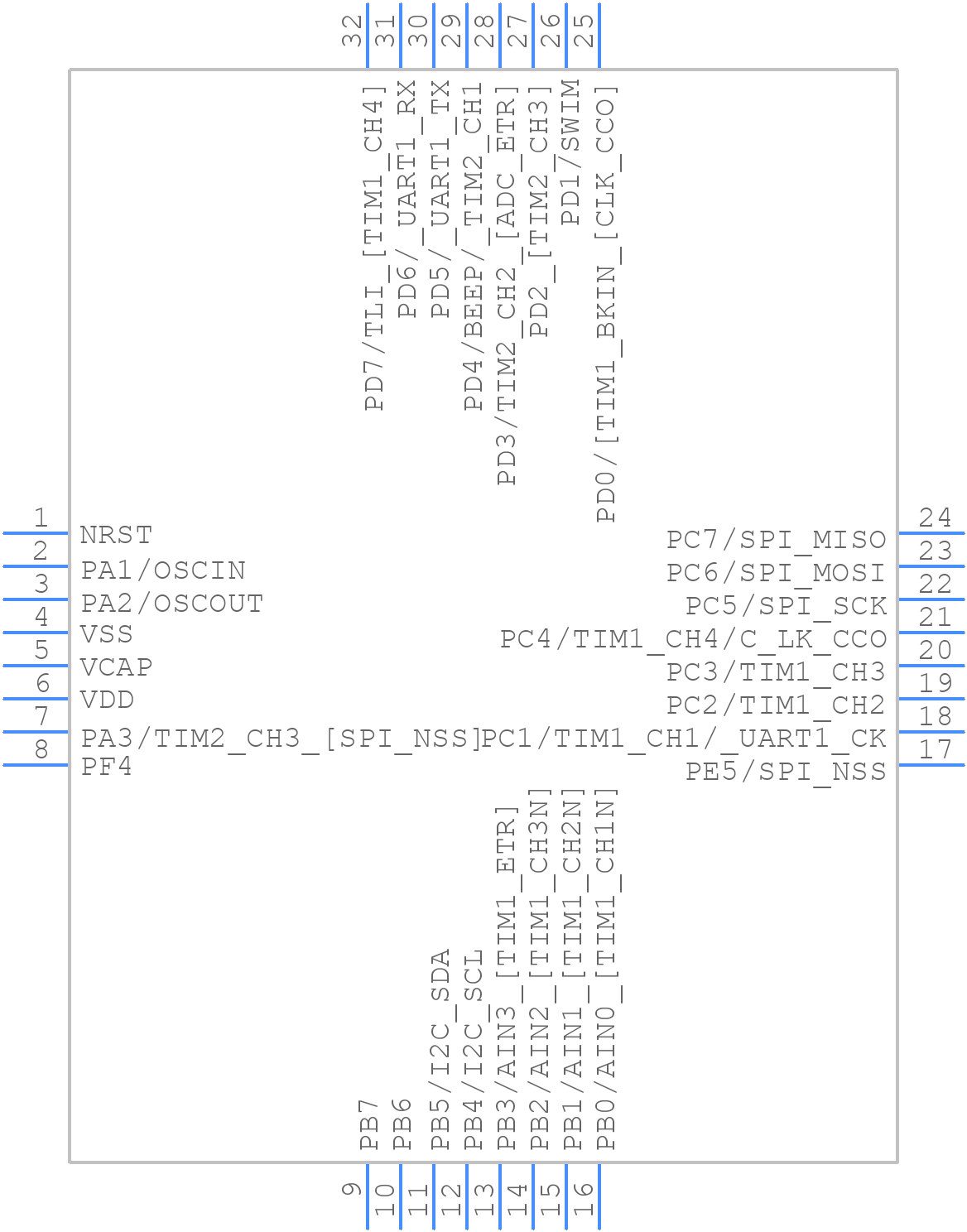 STM8S003K3T6 - STMicroelectronics - PCB symbol