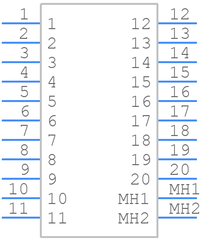 FX4C2-20S-1.27DSAL(71) - Hirose - PCB symbol