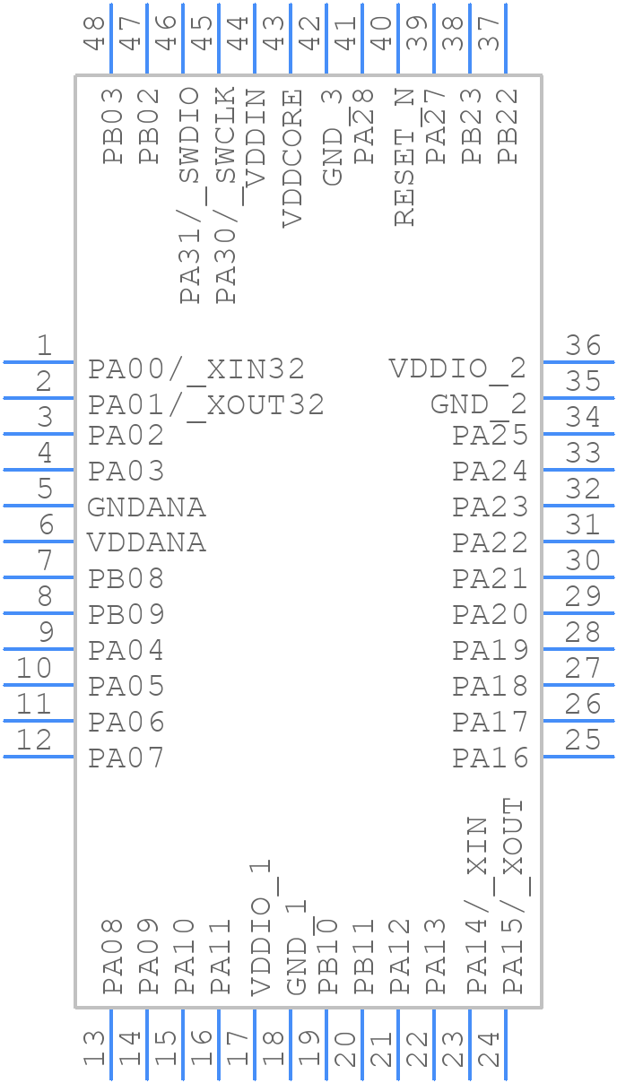 PIC32CM6408MC00048-I/Y8X - Microchip - PCB symbol