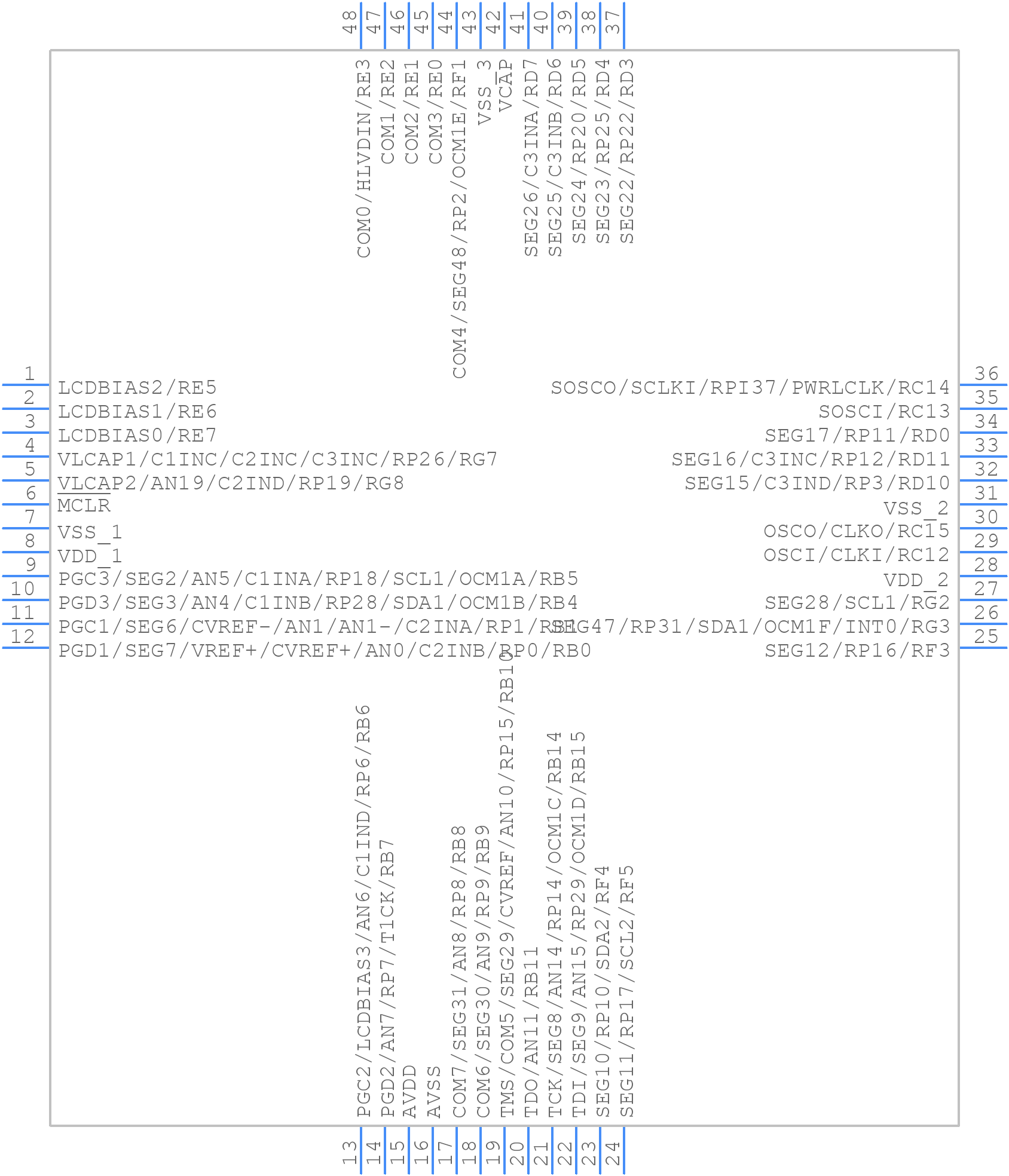 PIC24FJ64GL305-E/PT - Microchip - PCB symbol