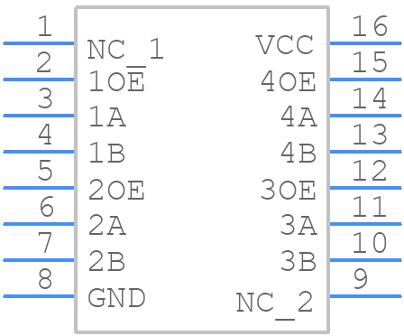 SN74CBT3126DBQRE4 - Texas Instruments - PCB symbol