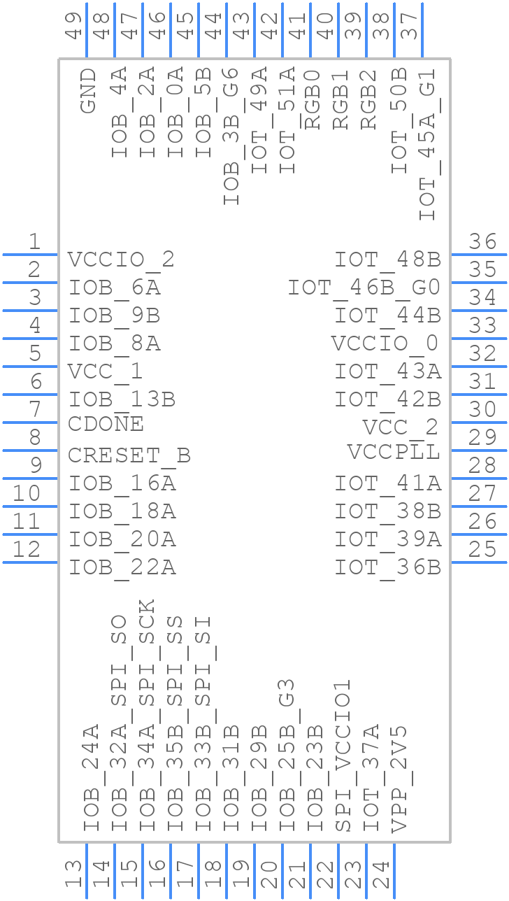 ICE5LP2K-SG48ITR - Lattice Semiconductor - PCB symbol