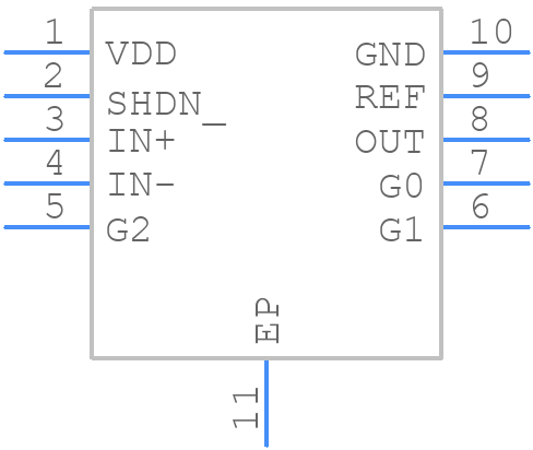 MAX41400ATB+ - Analog Devices - PCB symbol