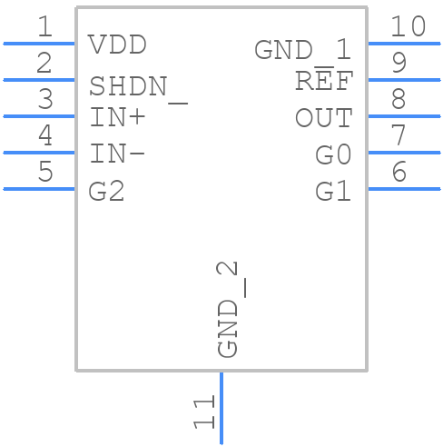MAX41400ATB+T - Analog Devices - PCB symbol