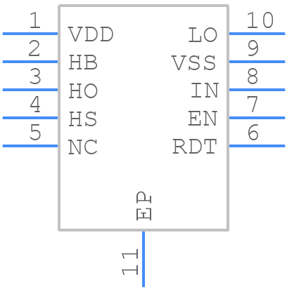 LM5105SDX - Texas Instruments - PCB symbol