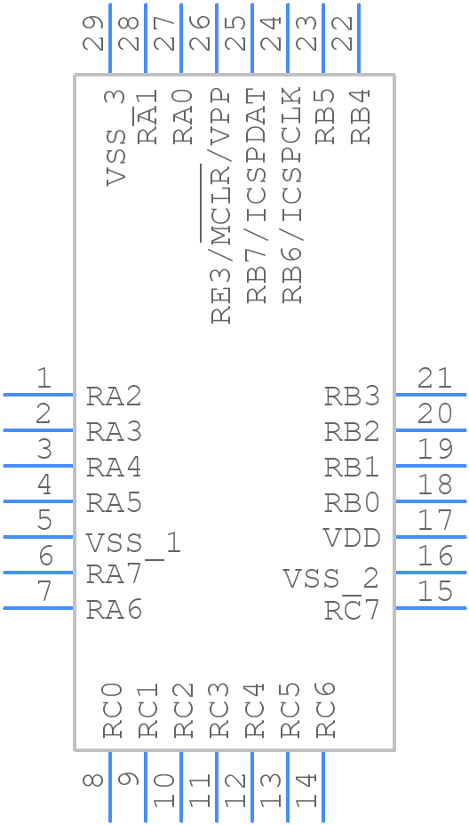 PIC18F27Q83-I/5N - Microchip - PCB symbol