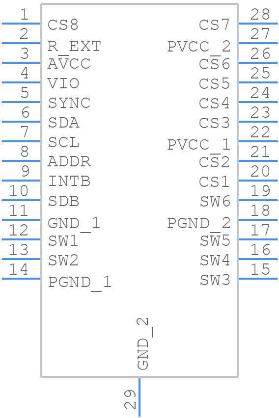 IS31FL3738-ZLS4-TR - Lumissil Microsystems - PCB symbol