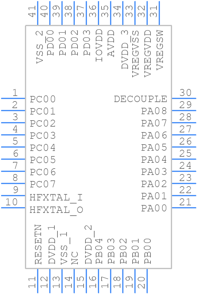 EFM32PG22C200F64IM40-C - Silicon Labs - PCB symbol