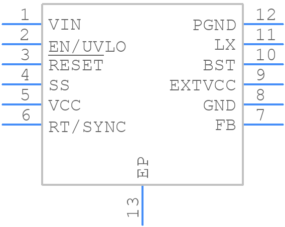 MAX17643ATC+ - Analog Devices - PCB symbol