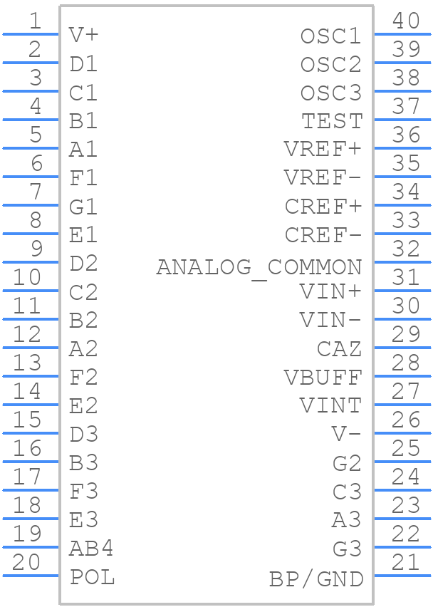 TC7106AIPL - Microchip - PCB symbol