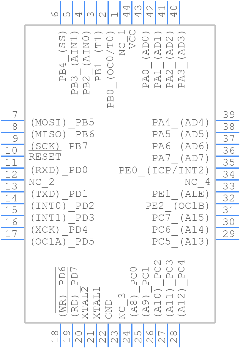 ATMEGA8515L-8JU - Microchip - PCB symbol
