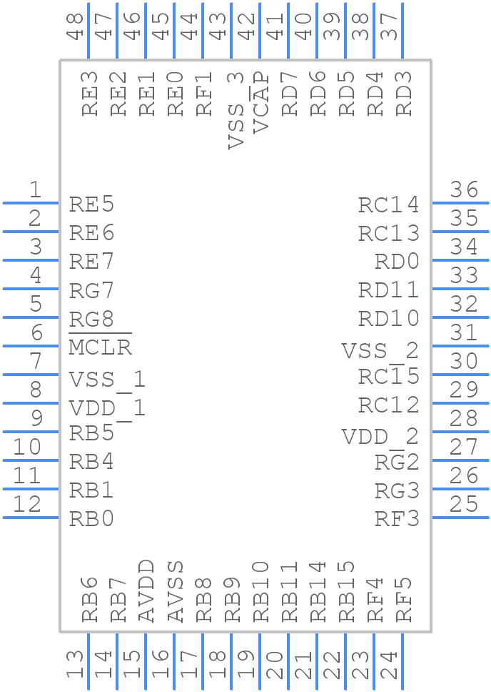 PIC24FJ512GL405-I/PT - Microchip - PCB symbol