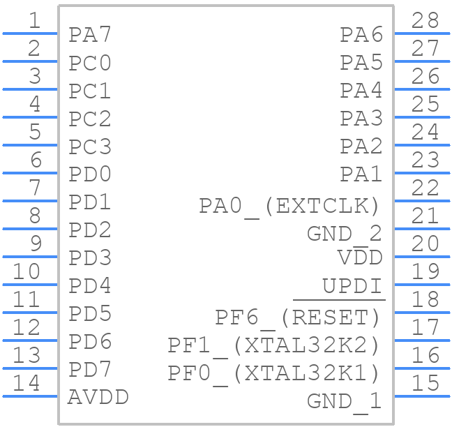 AVR32DA28T-E/SO - Microchip - PCB symbol