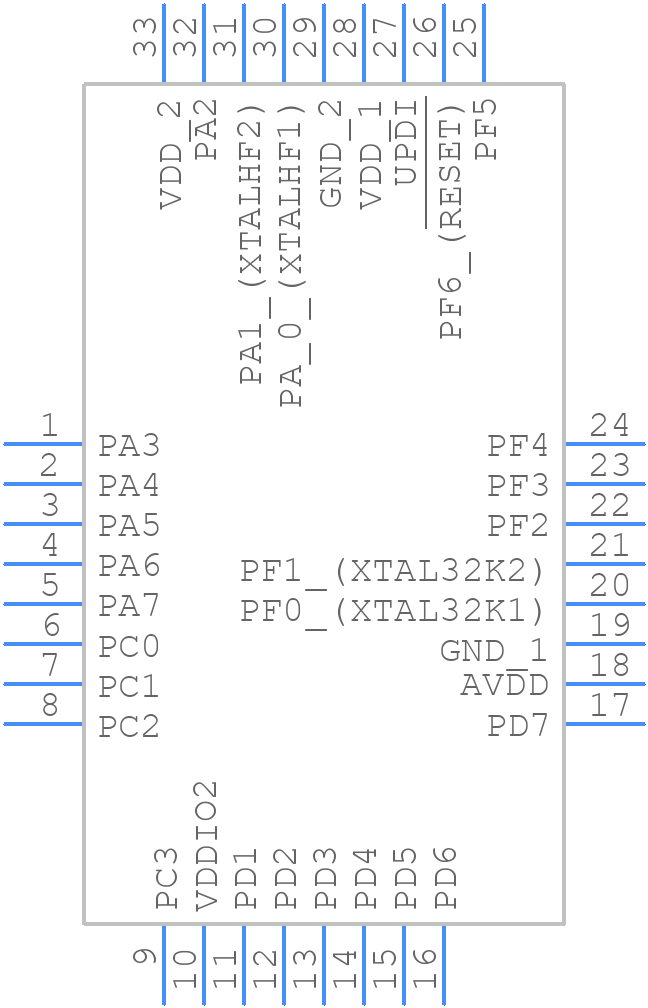 AVR32DB32T-E/RXB - Microchip - PCB symbol