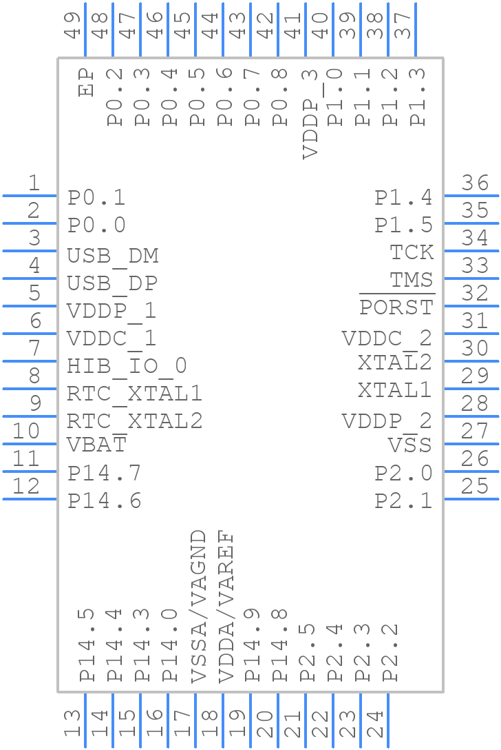 XMC4100Q48F128BAXUMA1 - Infineon - PCB symbol