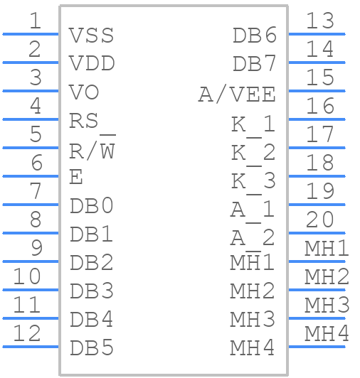 WH1602B - Winstar - PCB symbol