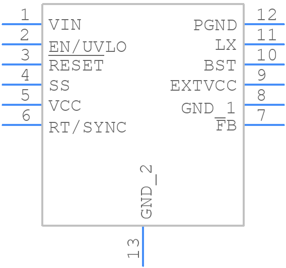 MAX17643ATC+T - Analog Devices - PCB symbol