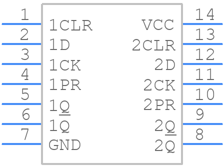 HD74HC74P - HITACHI - PCB symbol
