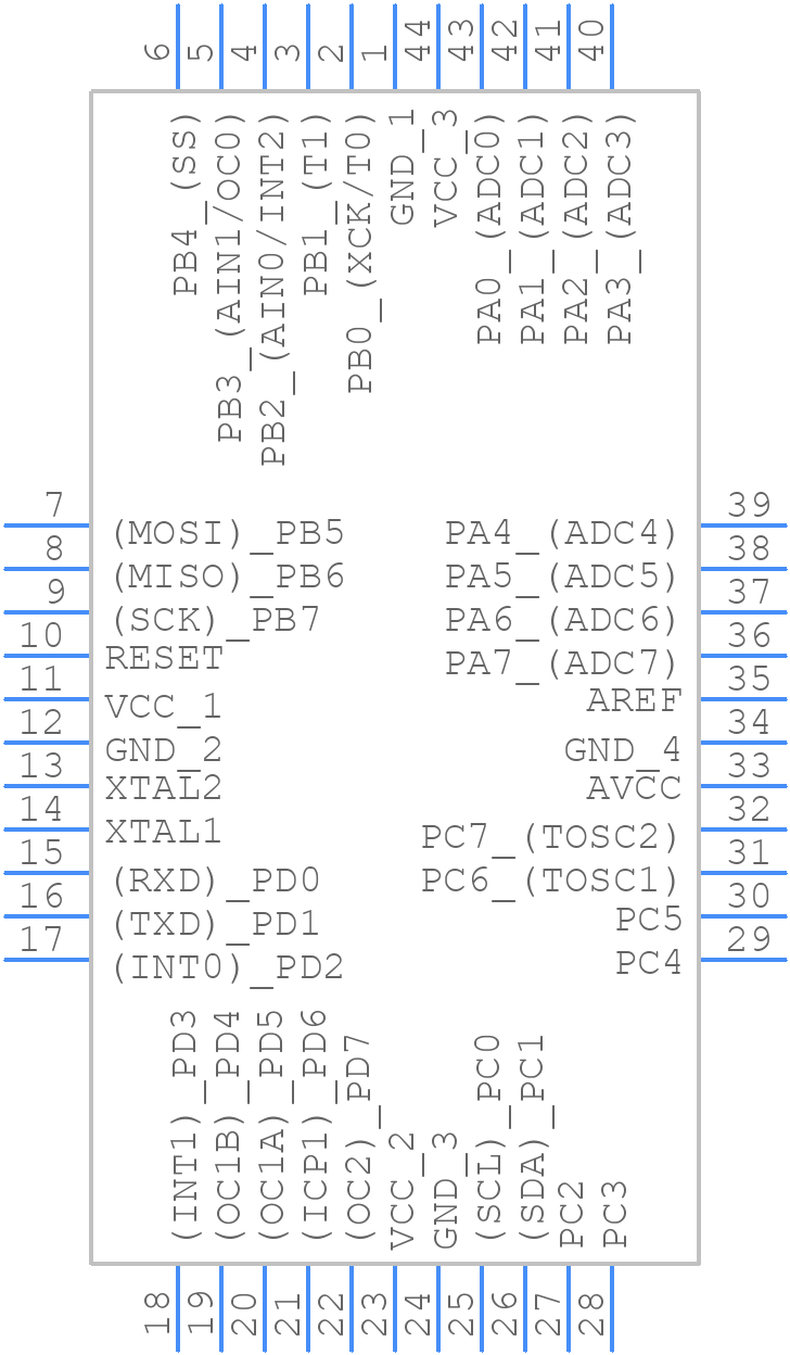ATMEGA8535L-8JU - Microchip - PCB symbol